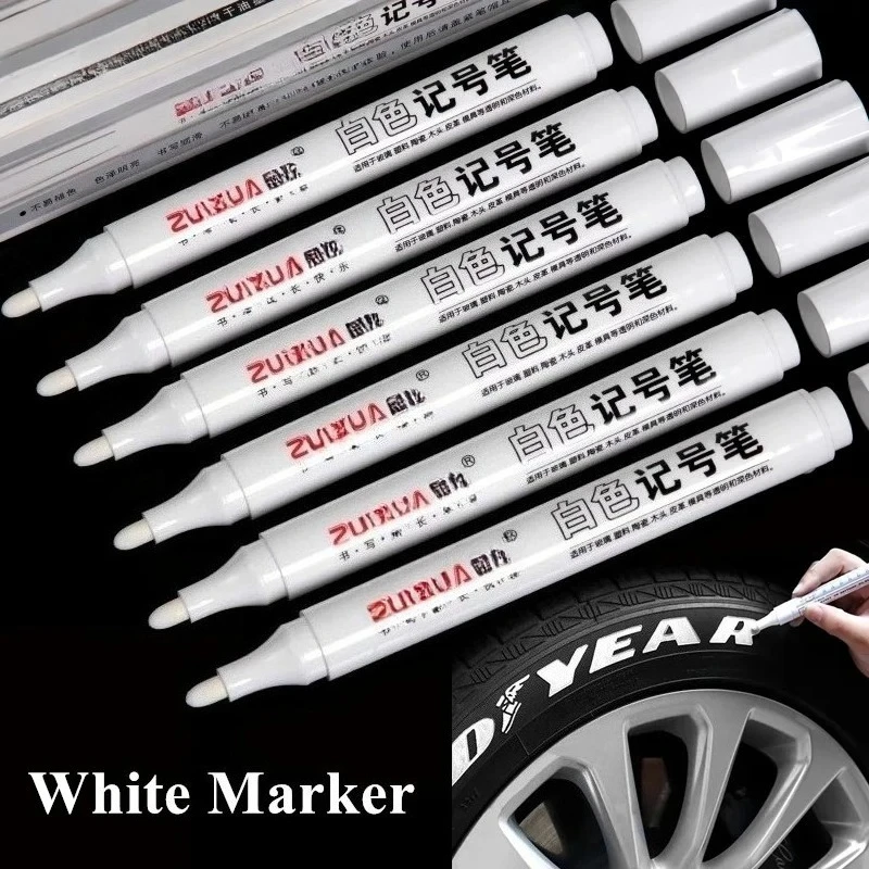 Copic Marker Sketch - 1/3/5 ชิ้นปากกามาร์กเกอร์สีขาวแบบถาวร กันน้ำ สำหรับเขียนยางรถยนต์ กราฟฟิตี ปากกาเจลรักษ์โลก