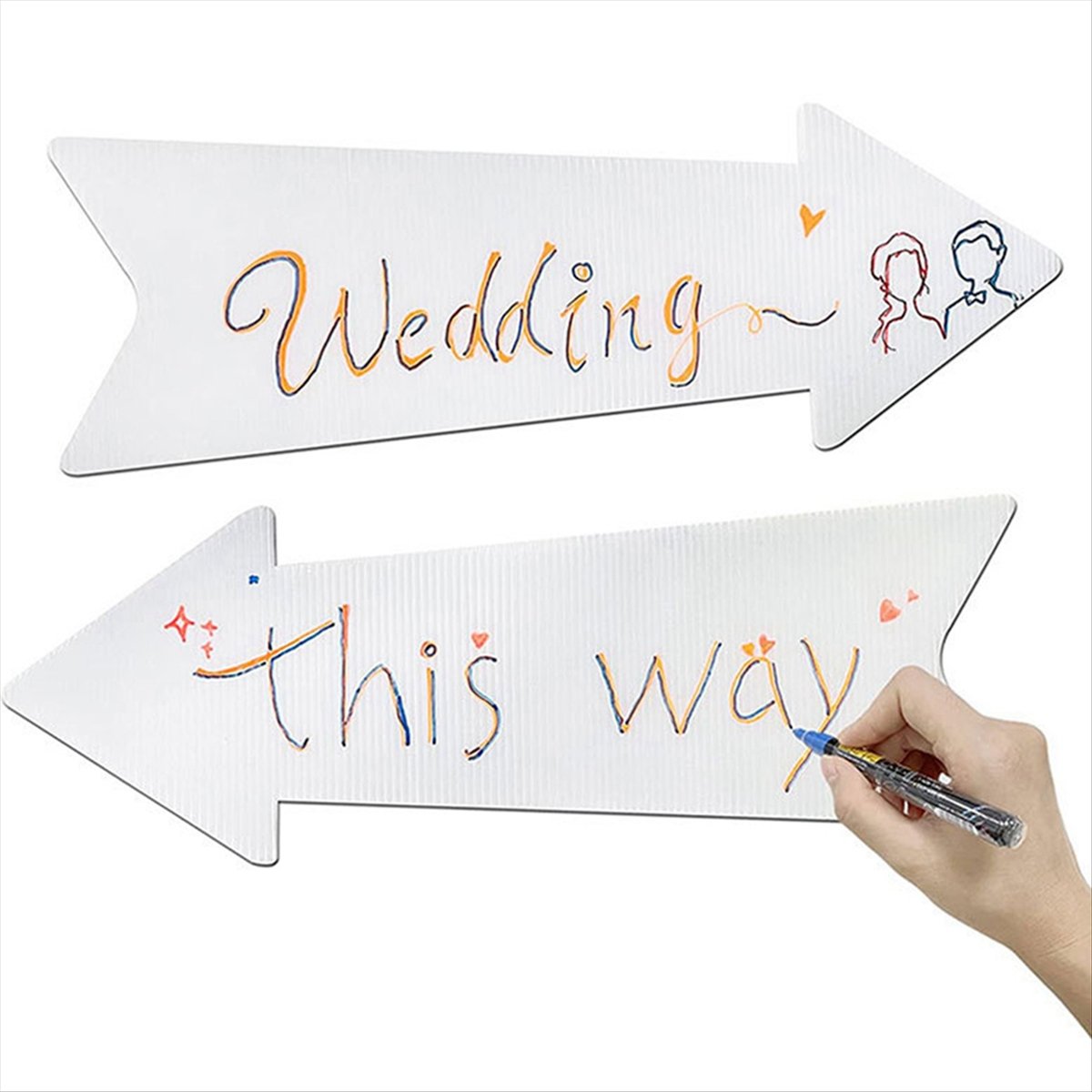 Yard Sign Blank - (AIMA) ป้ายลูกศรบอกทิศทางพร้อมเสา 4 ชิ้น ป้ายสนามเปล่า ป้ายจอดรถพลาสติกพร้อมลูกศร