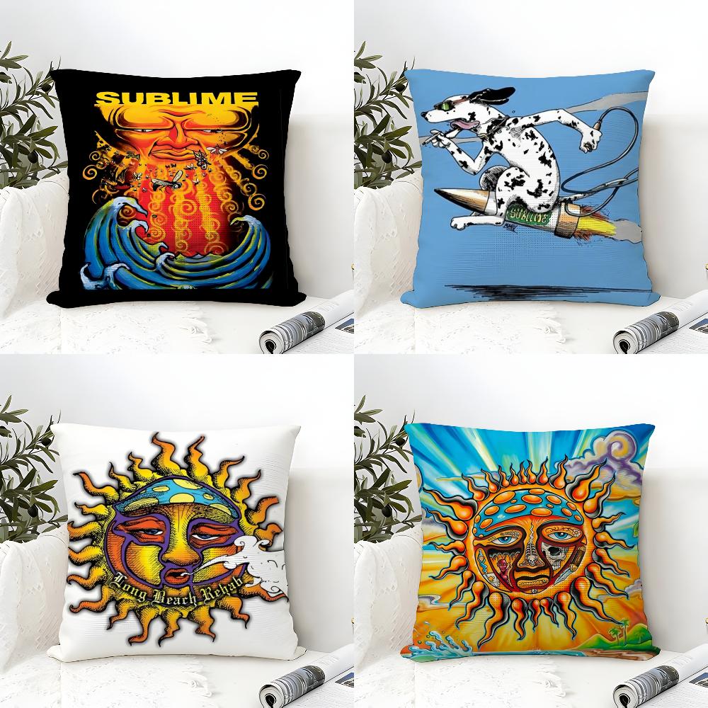 Pillow Cover Sublimation - เอส-ซับไลม์ แบนด์ เร็กเก้ปลอกหมอนอิงผ้าลินินอีโค่ปลอกหมอนพิมพ์ลายสองด้านระบายอากาศได้ดีทนทานซิปตกแต่งบ้านของขวัญ