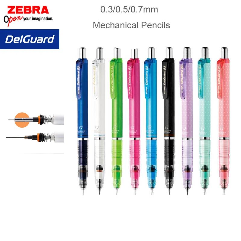 Zebra Pen Sarasa - ZEBRA DelGuard ดินสอเครื่องเขียนญี่ปุ่นสําหรับเด็ก 0.3/0.5/0.7 มม.Unbreakable ปากกาอัตโนมัติ
