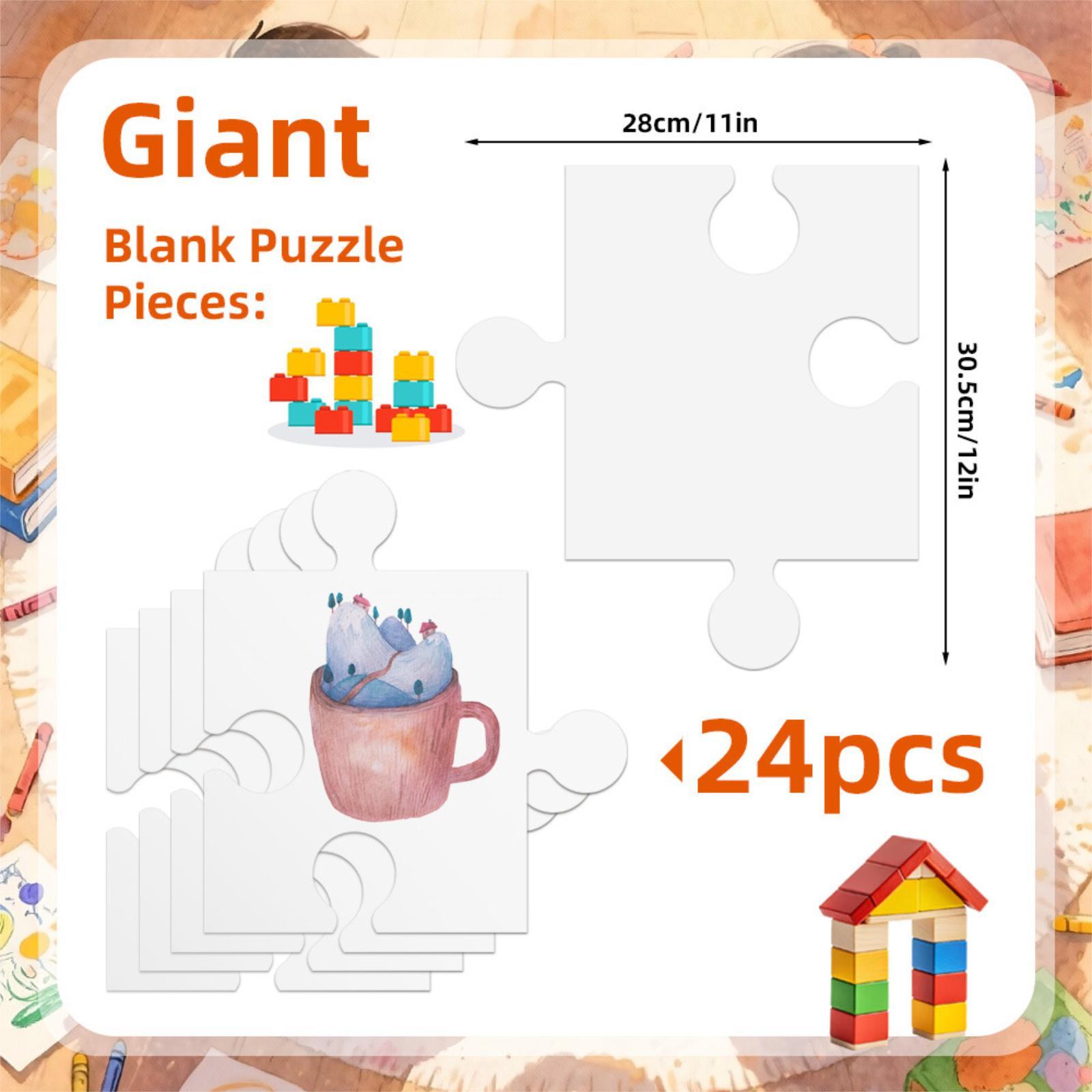 Puzzle Blank White - จิ๊กซอว์กระดาษแข็งสีขาว 24 ชิ้น ขนาด 30.5 ซม.