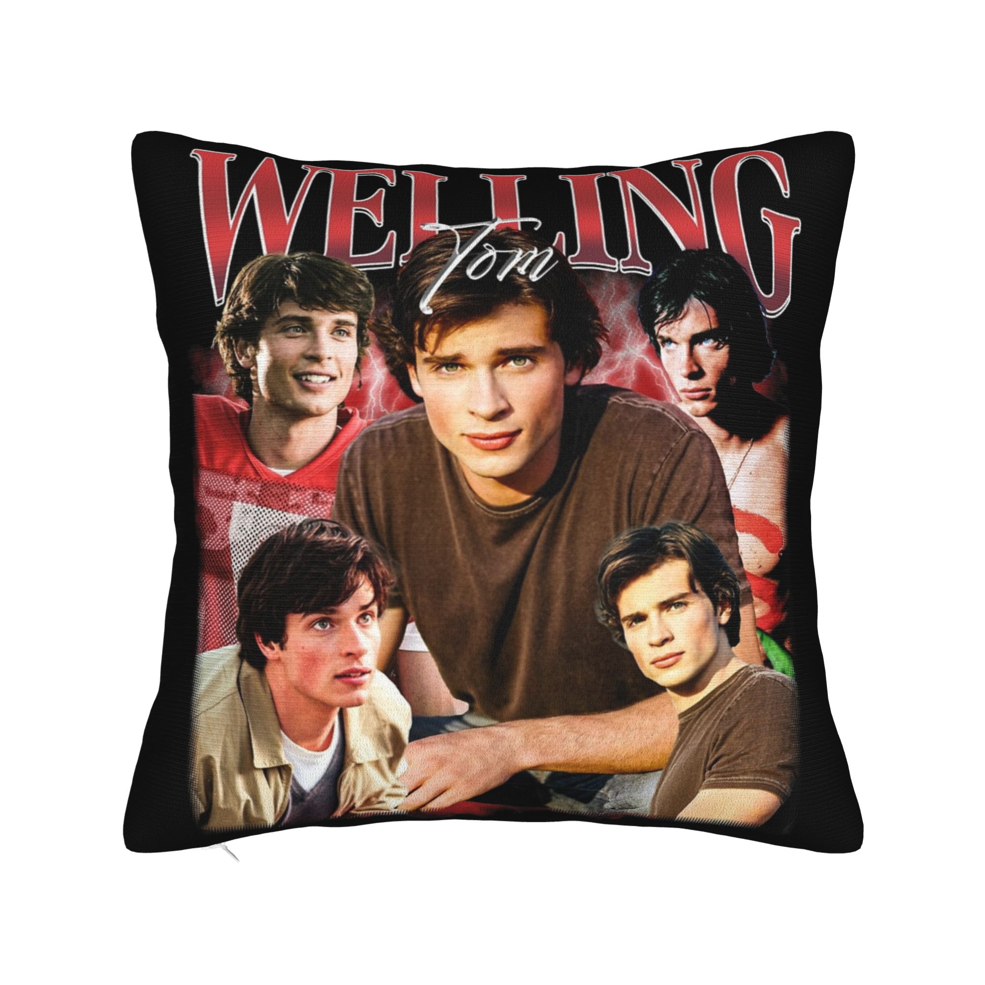 Pillow Cover Sublimation - ปลอกหมอนอิงลายวินเทจ Welling Tom ดีไซน์สุดเท่ ผ้าเนื้อนุ่ม ของขวัญสุดพิเศษ