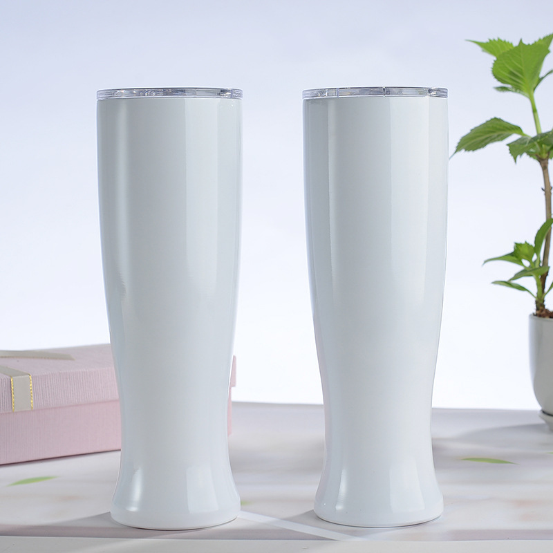 Sublimation Mug White - แก้วเบียร์สแตนเลสสุญญากาศสีขาวขนาด 30 ออนซ์ สำหรับพิมพ์ลายซับลิเมชั่น ใช้ได้กับกาแฟ น้ำผลไม้