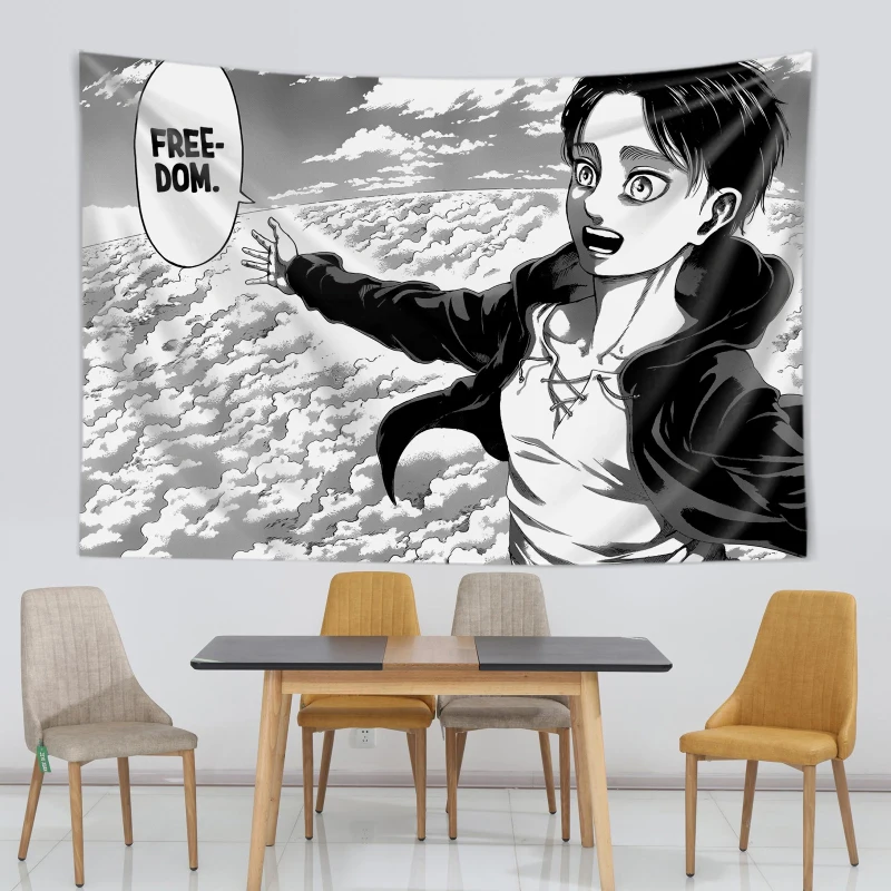Canvas Wrap Ready - Eren Yeager Freedom มังงะโปสเตอร์ Wall Art