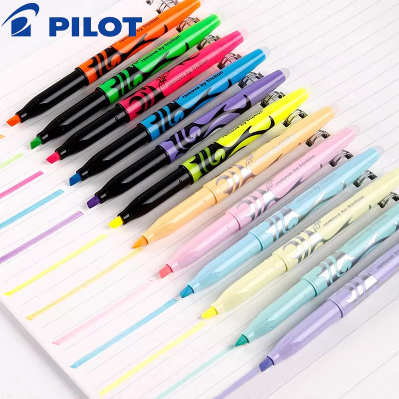 Pilot Pen Frixion - 6/12 ชิ้น Japan Pilot FRIXION ปากกาเน้นข้อความแบบลบได้ปากกาบุ๊คมาร์คเกอร์กราฟฟิตี้เพ้นท์