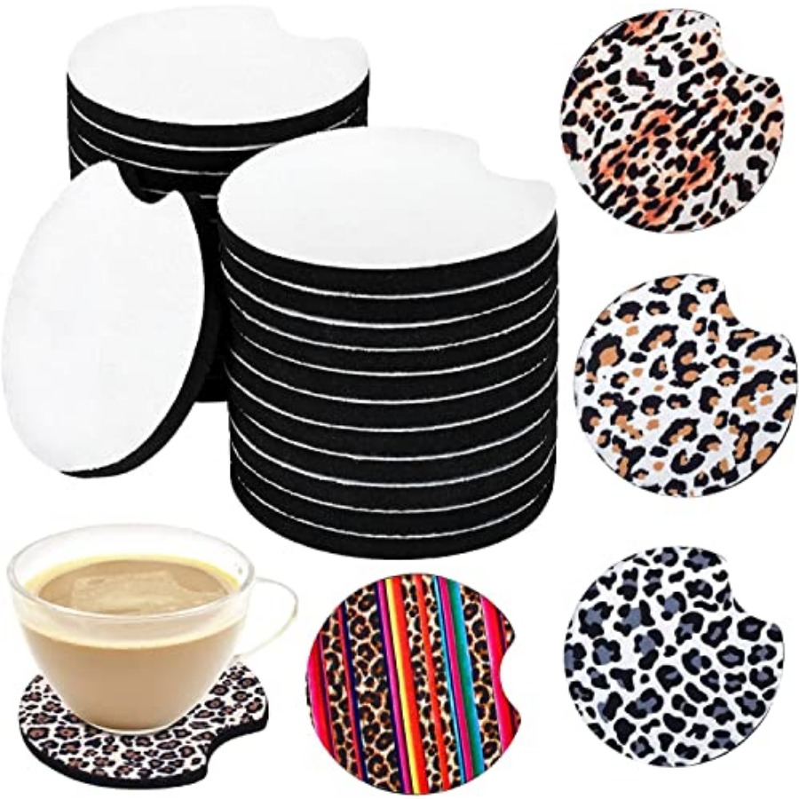 Coaster Sublimation Blank - แผ่นรองแก้วรถยนต์แบบเปล่าสำหรับงานซับลิเมชั่น 40 ชิ้น ขนาด 2.75 นิ้ว/5