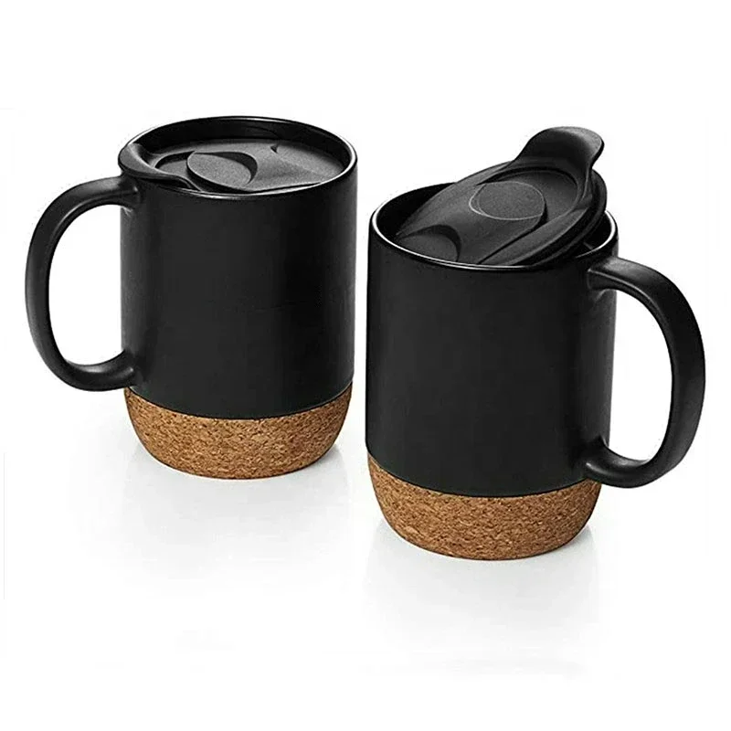 Sublimation Mug White - แก้วกาแฟพร้อมฐานไม้ก๊อก ขนาด 15 ออนซ์ แบบซับลิเมชั่น สีดำด้าน/ขาวด้าน