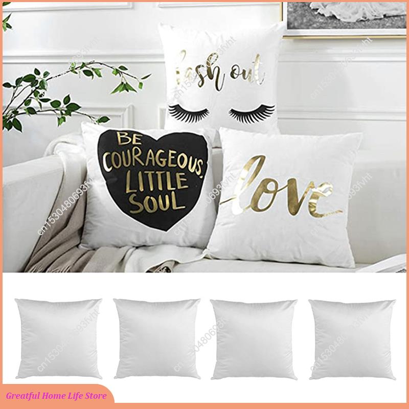 Pillow Cover Sublimation - AT59 40X40 สีขาวธรรมดาระเหิดช่องว่างหมอนเบาะรองนั่งปลอกหมอนสําหรับความร้อนกดเช่น DIY ของขวัญ 50