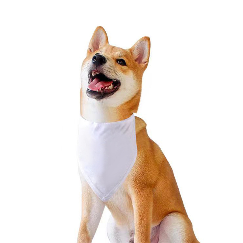 Bandana Blank White - ผ้าพันคอสุนัขแบบสามเหลี่ยมสำหรับงานซับลิเมชั่น 100 ชิ้น สีขาวล้วน สำหรับงาน DIY