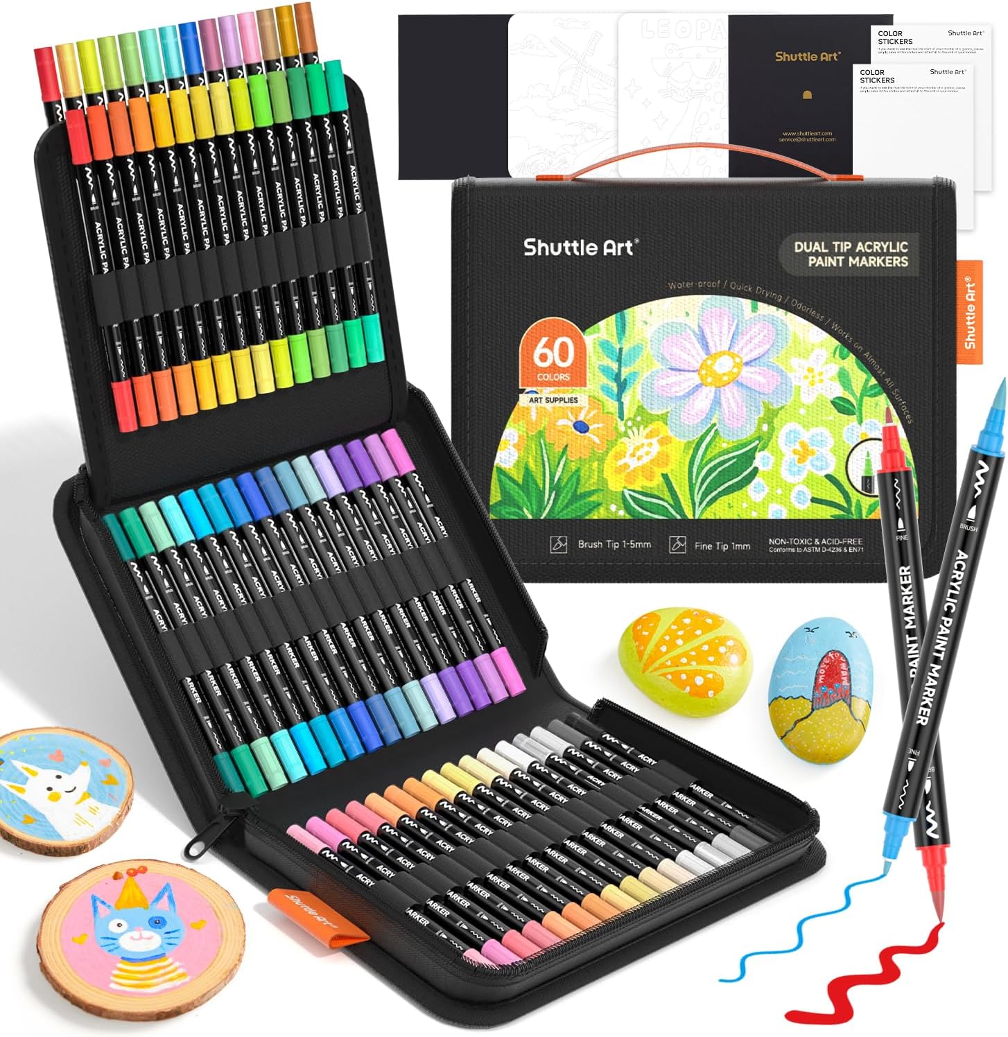 Copic Marker Classic - ปากกาอะคริลิคสองหัว Shuttle Art 60 สี หัวพู่กันและหัวแหลม