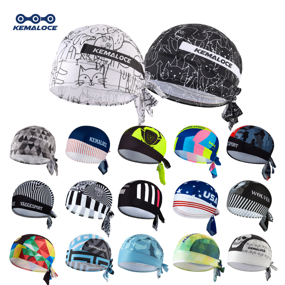 Bandana Blank White - KAMALOCE UV Protection หมวกขี่จักรยานทีมผู้ชายฤดูร้อนระเหิด MTB จักรยานผ้าพันคอสีขาวการ์ตูนแมวจักรยานหมวก