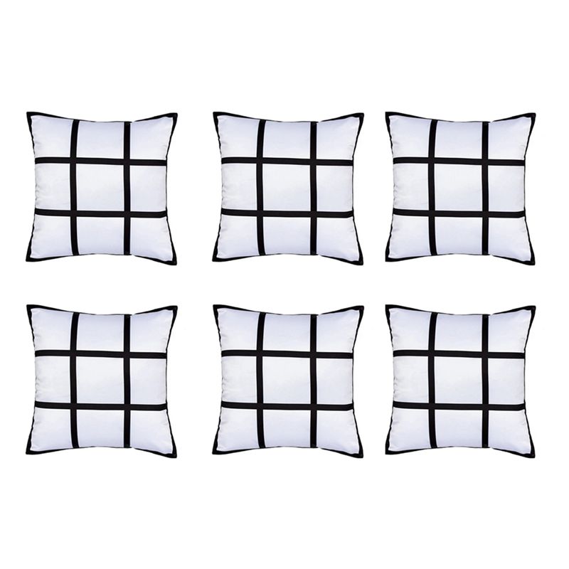 Pillow Cover Sublimation - ปลอกหมอนเปล่าสำหรับงานซับลิเมชัน ABKJ-6 ชิ้น ปลอกหมอนอิงโพลีเอสเตอร์ DIY สำหรับพิมพ์ภาพด้วยความร้อน