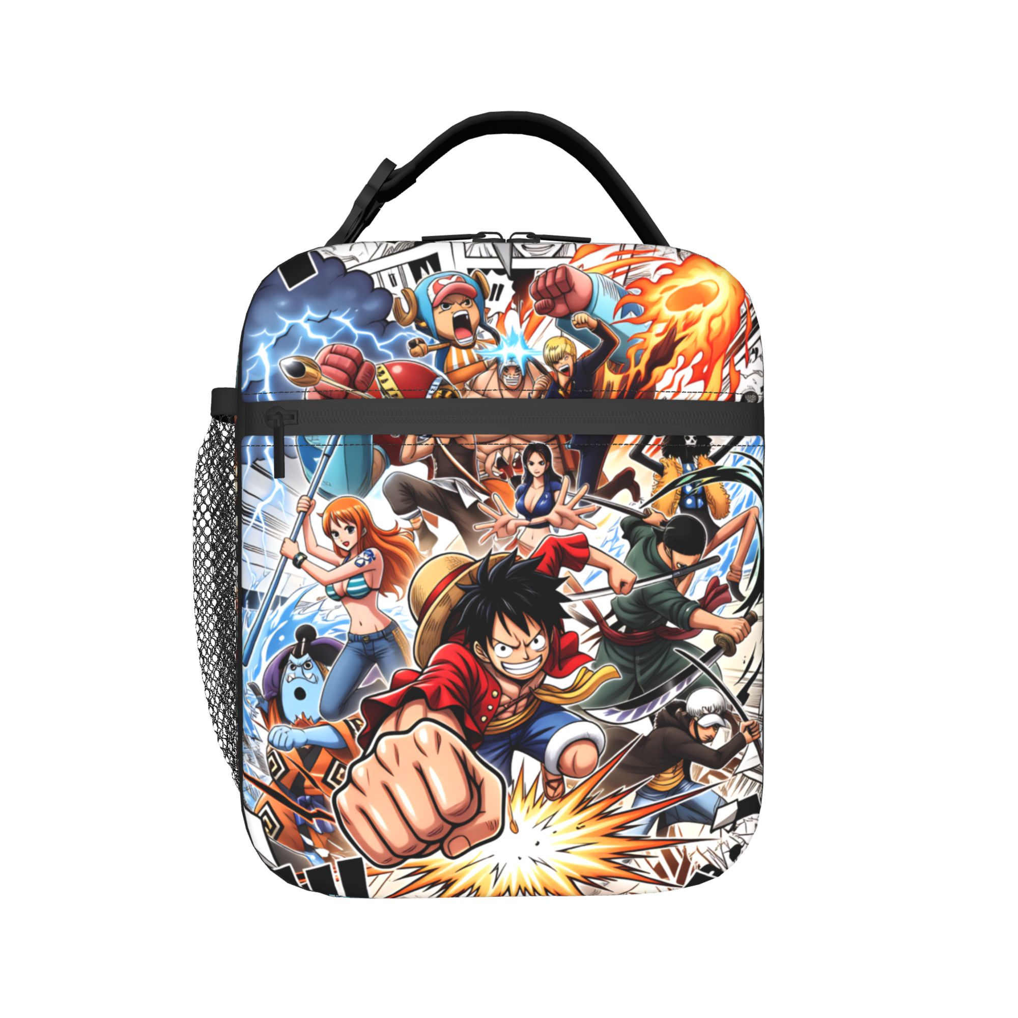 Tote Bag Sublimation - กระเป๋าใส่อาหารแบบมีฉนวนลายวันพีซ ลูฟี่ สำหรับผู้หญิง ใช้ซ้ำได้ ลายอนิเมะ คลาสสิค