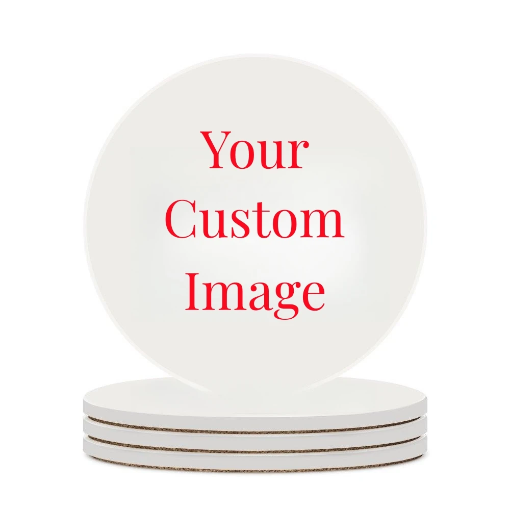 Coaster Sublimation Blank - จานรองแก้วทรงกลมพิมพ์ลายตามสั่งแบบเฉพาะตัวแผ่นรองแก้วไม้ก๊อกสำหรับตกแต่งโต๊ะในครัว