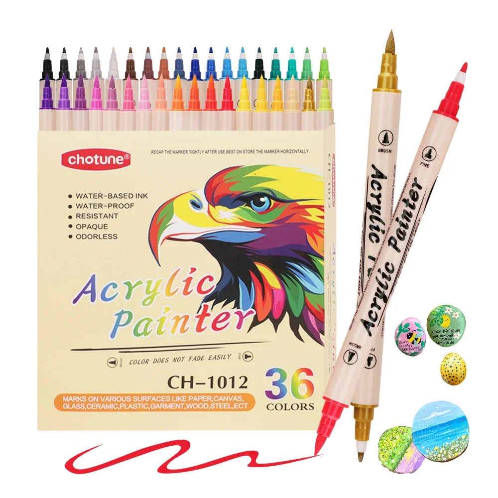 Copic Marker Classic - 12-36 สีสีอะคริลิคเครื่องหมายปากกาแปรง Dual Tip, สีอะคริลิคปากกาแปรงเคล็ดลับและ Fine