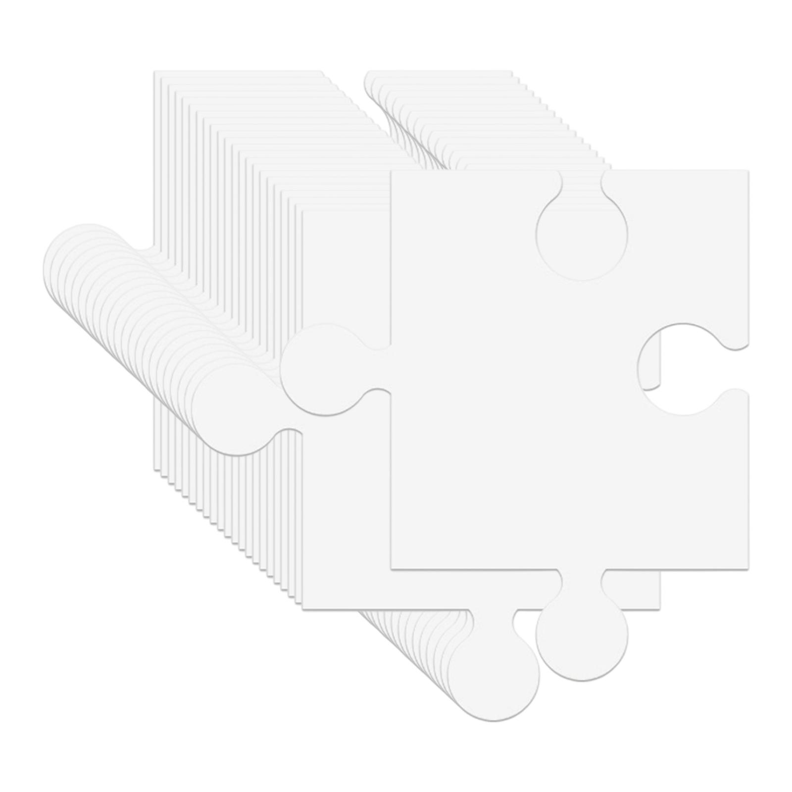 Puzzle Blank White - 24 ชิ้น แผ่นกระดาษแข็งสีขาวเปล่าสำหรับทำจิ๊กซอว์เพื่อการศึกษาสำหรับงานศิลปะ DIY
