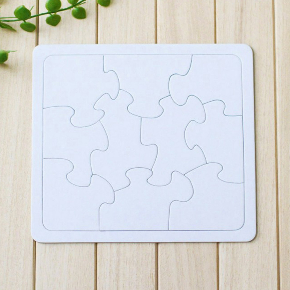 Puzzle Blank White - ชุดจิ๊กซอว์กระดาษเปล่าสำหรับระบายสี 4 ชิ้น สำหรับเด็ก DIY กิจกรรมวาดภาพและระบายสีบนพื้นผิวสีขาว