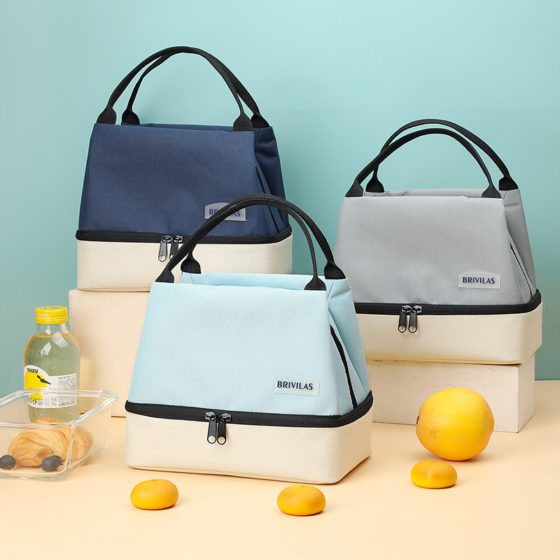 Tote Bag Sublimation - กระเป๋าใส่อาหารกลางวันแบบสองชั้น ฉนวนกันความร้อน อลูมิเนียมฟอยล์ กันน้ำ สีสันสดใส พกพาสะดวก