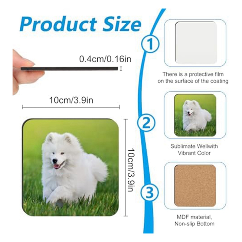 แผ่นรองแก้วแบบซับลิเมชั่น 24 ช - Coaster Sublimation Blank บทวิจารณ์และราคา