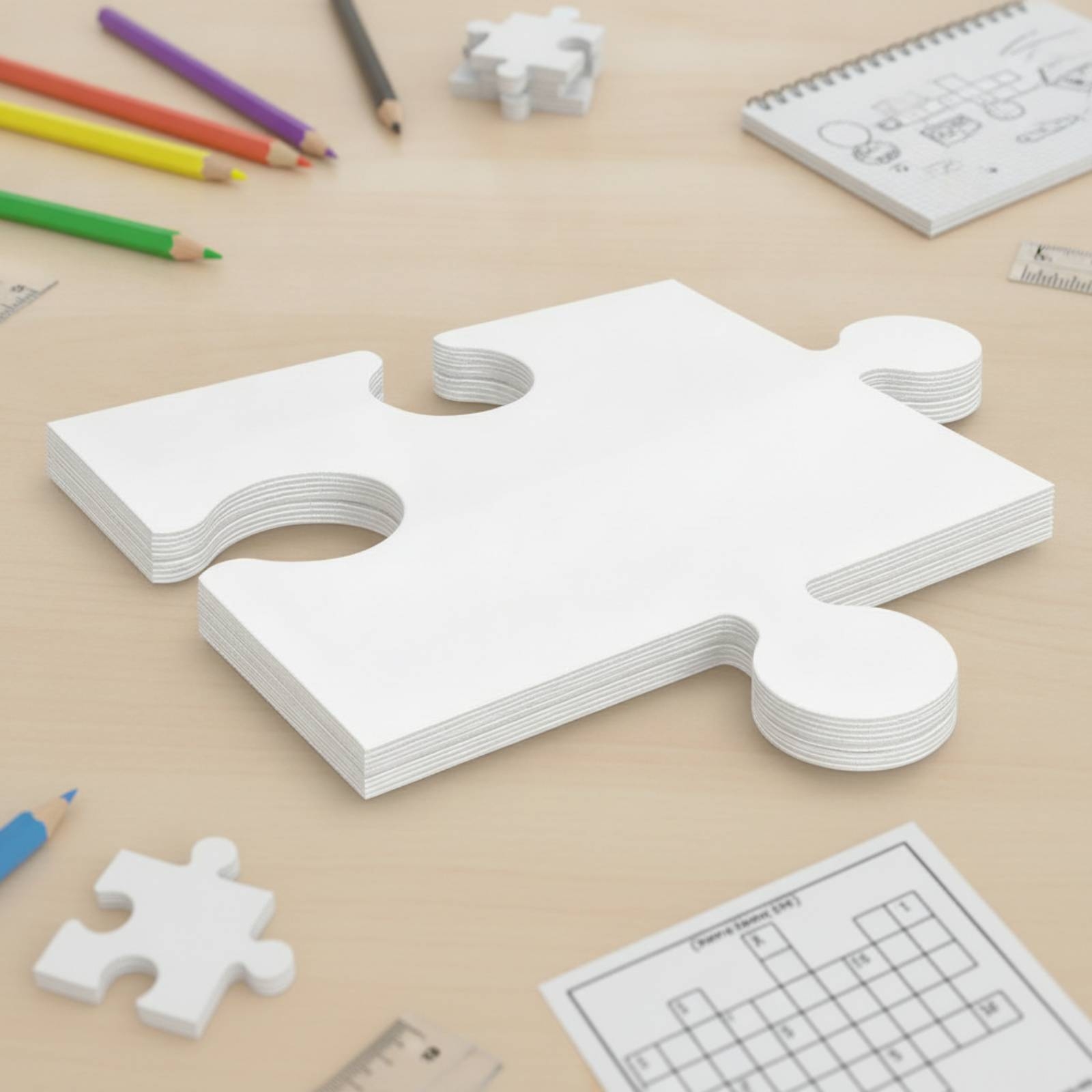 24 ชิ้น จิ๊กซอว์กระดาษแข็งเปล่ - Puzzle Blank White บทวิจารณ์และราคา