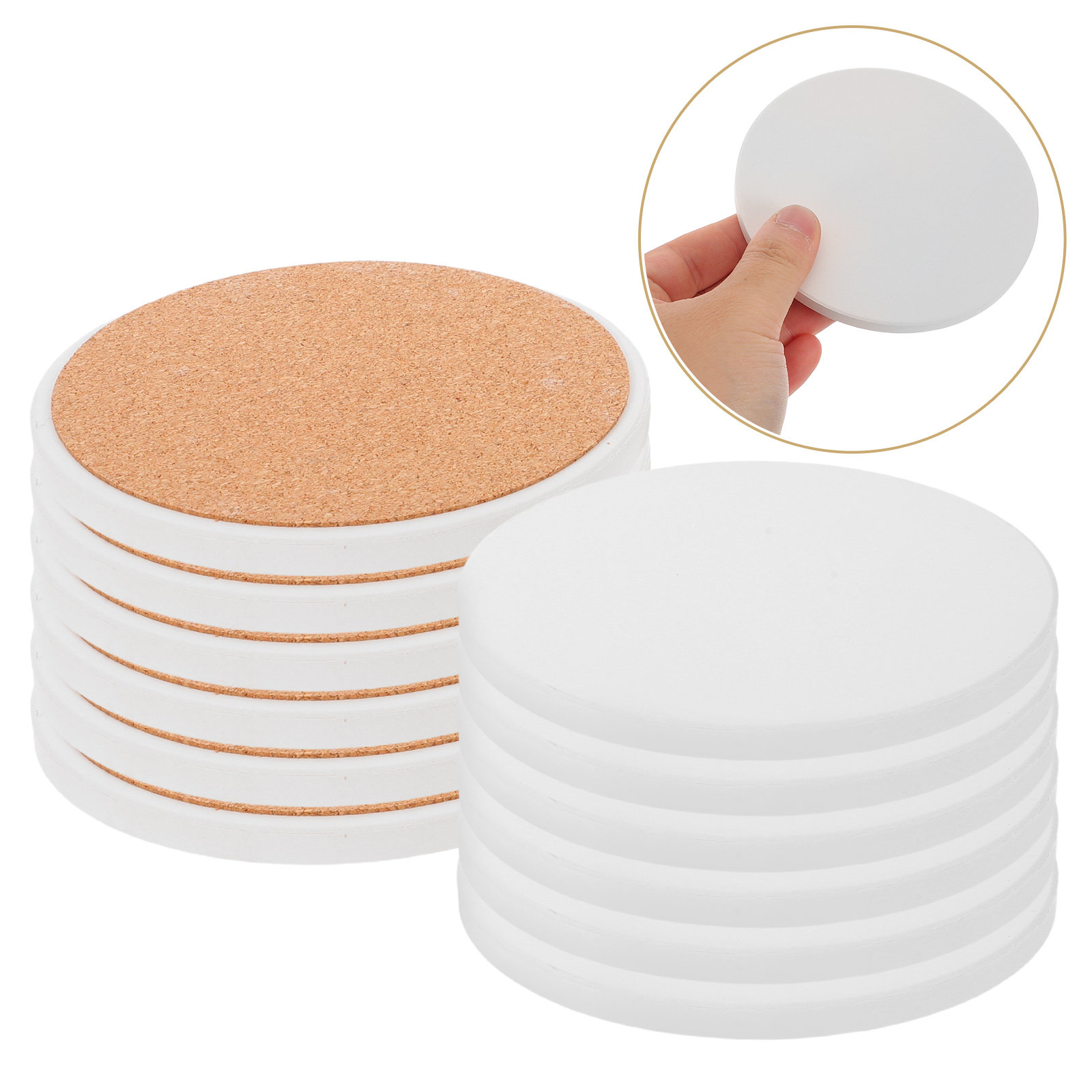 แผ่นรองแก้วเซรามิกสีขาวทรงกลม  - Coaster Sublimation Blank บทวิจารณ์และราคา