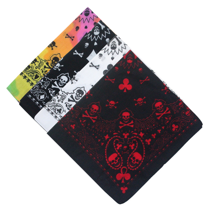 55 ซม.สีขาวสีดําสีแดง Skull โป - Bandana Blank White บทวิจารณ์และราคา