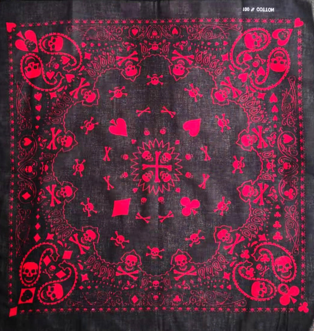 55 ซม.สีขาวสีดําสีแดง Skull โป - Bandana Blank White บทวิจารณ์และราคา