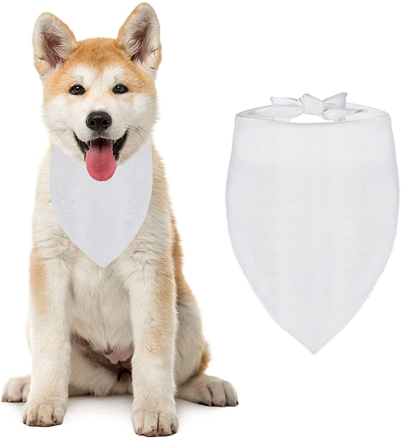 ผ้าพันคอสุนัขแบบสามเหลี่ยมสำหร - Bandana Blank White บทวิจารณ์และราคา