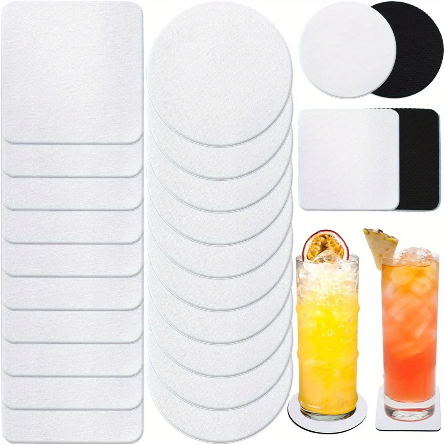 30/50 ชิ้นสแควร์และรอบระเหิด C - Coaster Sublimation Blank บทวิจารณ์และราคา