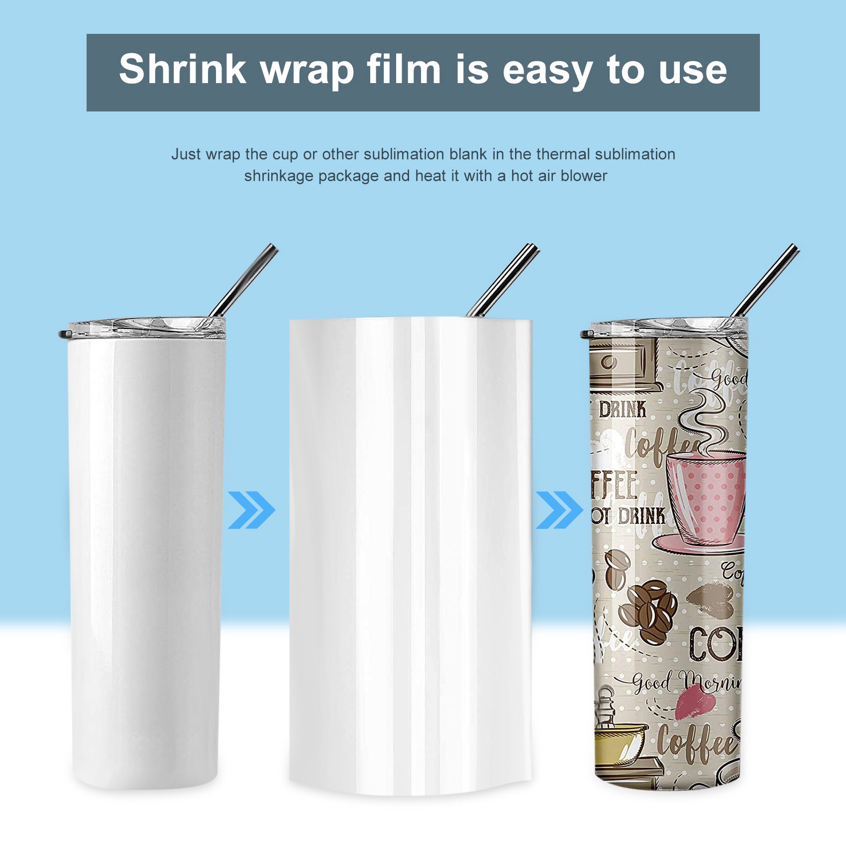 ABHI-30 ชิ้น ฟิล์มหดสำหรับงานซ - Sublimation Mug White บทวิจารณ์และราคา