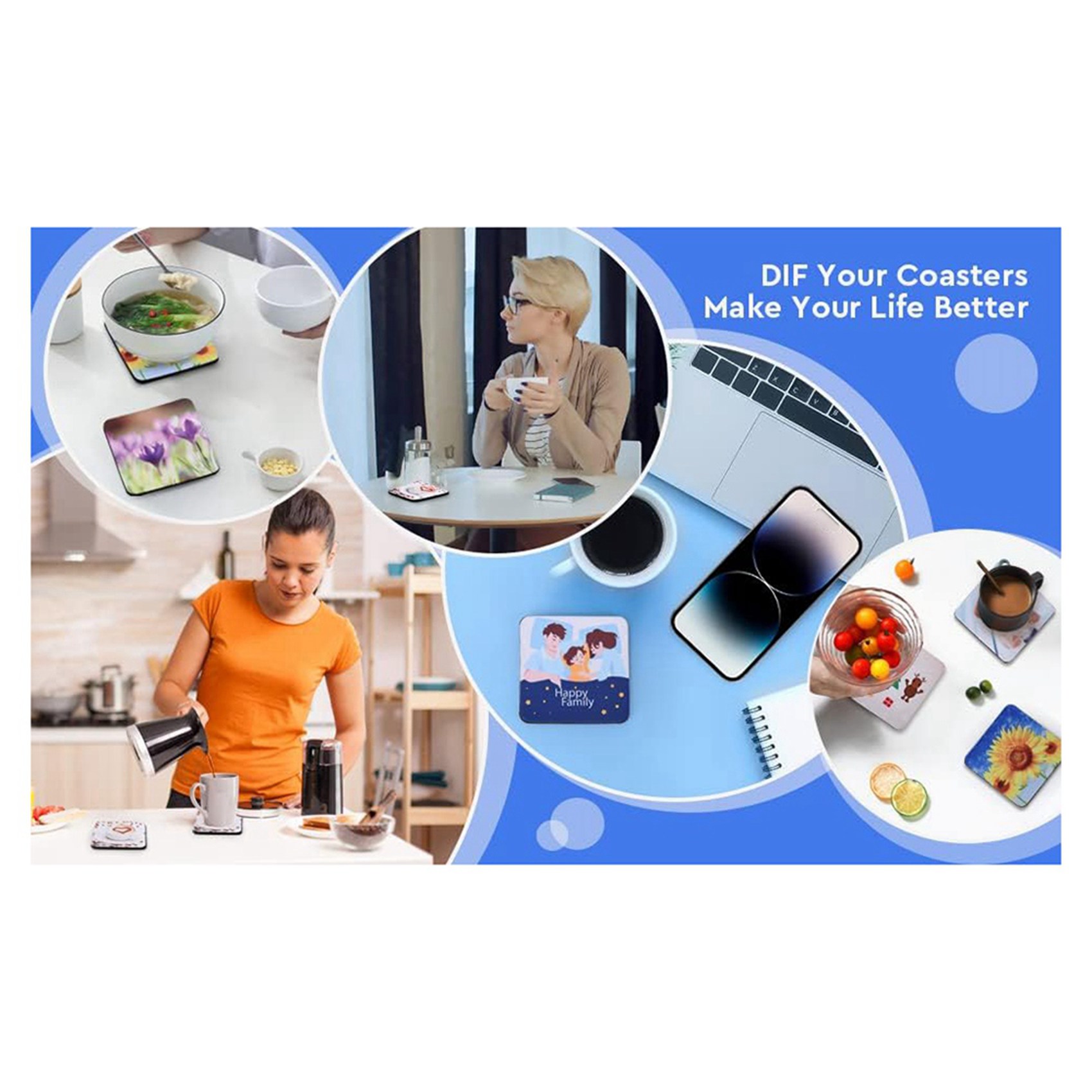 แผ่นรองแก้วสี่เหลี่ยมสำหรับงาน - Coaster Sublimation Blank บทวิจารณ์และราคา